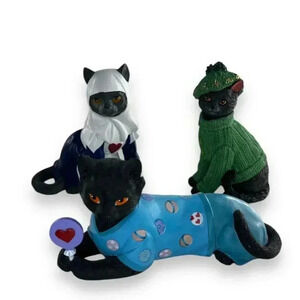 Lot Of 3 Cat Figurines The Hamilton Collection, Tender Purring Care Nurses